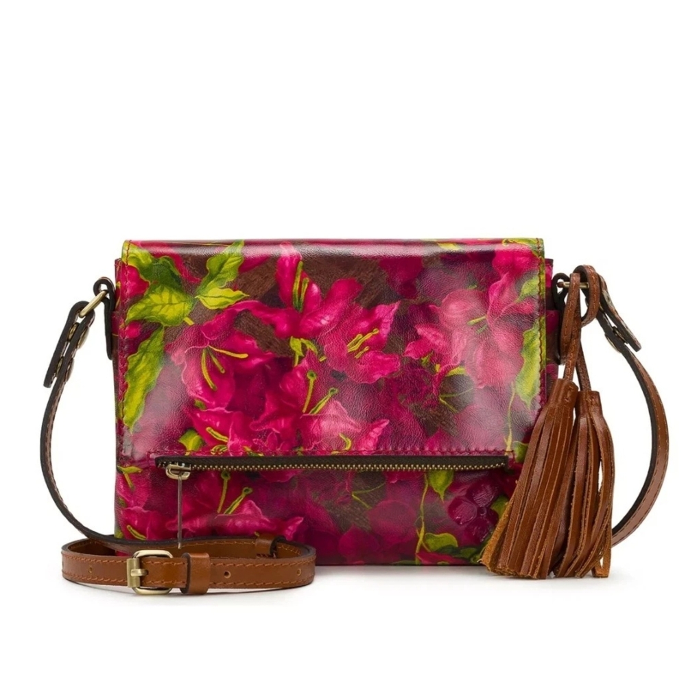 Patricia Nash Pink Floral Crossbody Bag with Tassel
